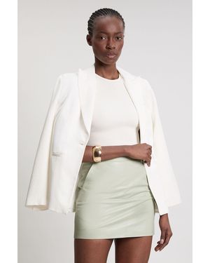 Karen Millen Forever Leather Mini Skirt - Natural