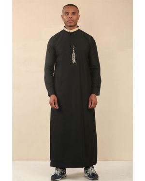 Thobez Thobe Arab Saudi Emirati Islamic Clothing Jubba Robe - Black