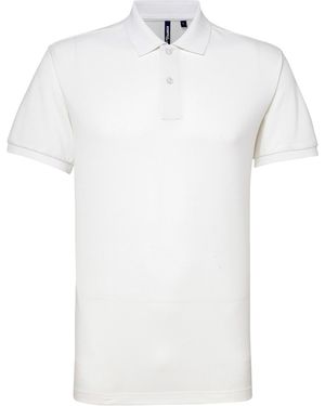 Asquith & Fox Short Sleeve Performance Blend Polo Shirt - White