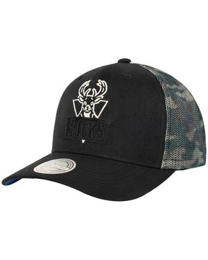 Mitchell & Ness Nba Milwaukee Bucks Squad Camo Cap - Black