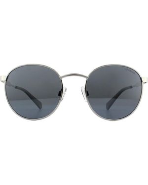 Polaroid Round Palladium Mirror Polarized Sunglasses Metal - Grey