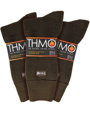 THMO 3 Pack Multipack Thick Winter Warm Socks With Comfort Top - Black