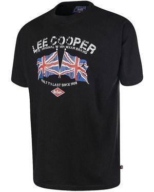 Lee Cooper Logo Cotton T-Shirt - Black