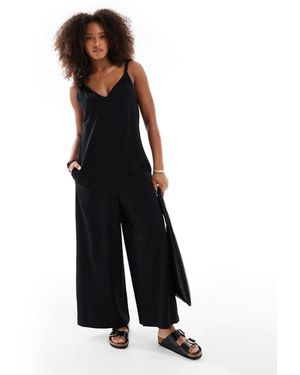 ASOS Twist Shoulder Jumpsuit - Blue