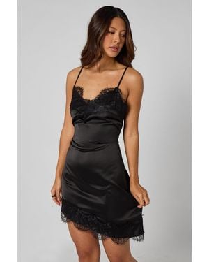 Urban Bliss Lace Asym Mini Dress - Black