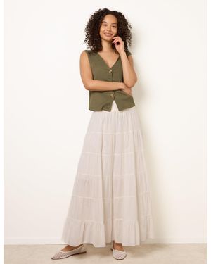 Blue Vanilla Jersey Band Tiered Skirt - Natural