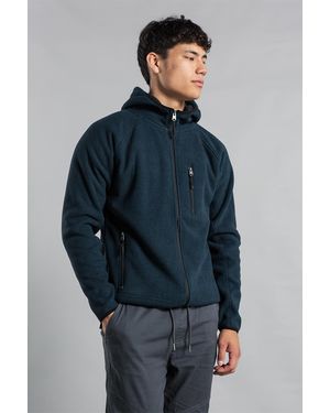 Kensington Eastside Zip-Through Hooded Fleece With Sherpa Lining - Blue