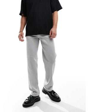 ASOS Smart Straight Leg Textured Trouser - Black