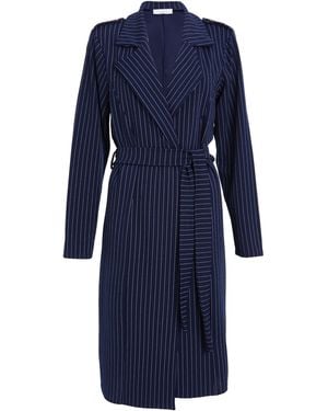 Quiz Pinstripe Duster Coat - Blue