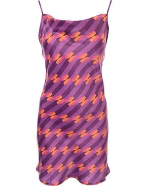 First Distraction The Label Satin Mini Dress - Pink