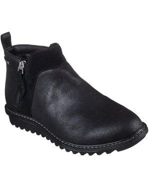 Skechers Arch Fit Ankle Boots With Side Zipper - Blue