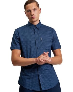 Ben Sherman Mono Geo Shirt (Twilight Denim) - Blue