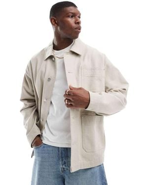 ASOS Washed Twill Worker Jacket - Natural