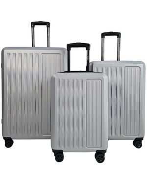 Pierre Cardin Abs Hard Shell Travel Cabin Bag Luggage Suitcase Set - Grey