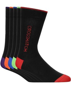Crosshatch Glowbow Socks 5Pk - Black