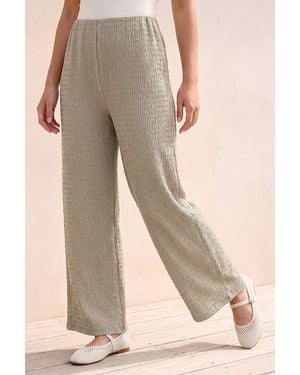 Roman Petite Textured Stretch Trouser - Natural