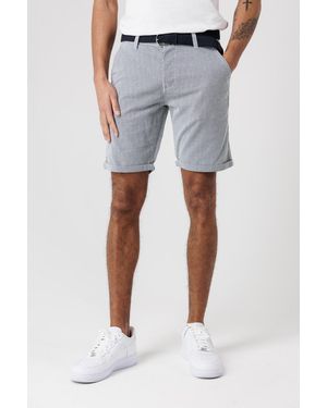 Tokyo Laundry Cotton Cord Oxford Shorts With Belt - Blue