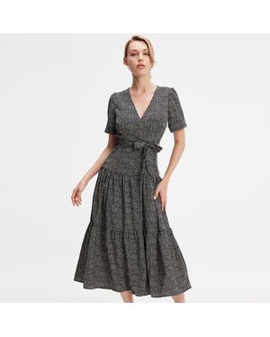Smart & Joy Liberty Print Cross-Heart Dress - Wit