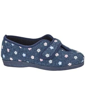 Sleeper Matilda Touch Fastening Slippers - Blue