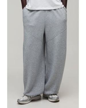 BoohooMAN Extreme Wide Leg Exposed Seam Toggle Hem Jogger - Grey