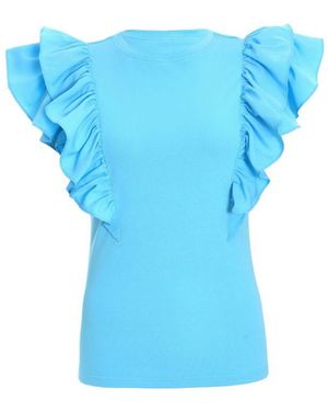 Quiz Double Frill Sleeve Top - Blue