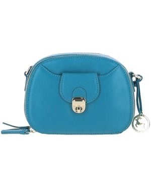Ashwood Leather Real Compact Crossbody Bag With Adjustable Strap - Blue