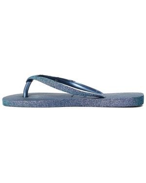 Havaianas Slim Sparkle Ii Aubergine Metallic Flip Flops - Blue