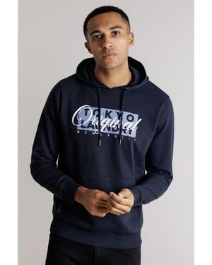 Tokyo Laundry Graphic Print Hoody - Blue