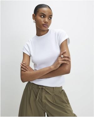 River Island T-Shirt Multicoloured Ribbed Multipack Cotton - White