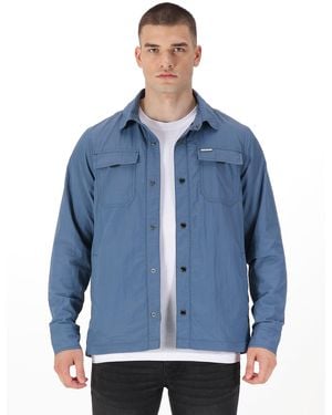 Luke 1977 Seattle Crinkled Nylon Shacket - Blue