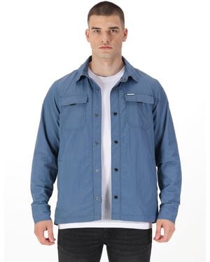 Luke 1977 Seattle Crinkled Nylon Shacket - Blue