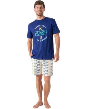 Munich Summer Short Pyjamas Mu9 - Blue