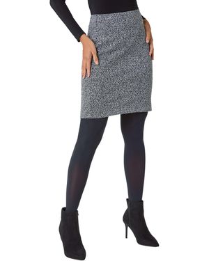 Roman Smart Textured Stretch Skirt - Black