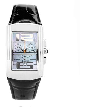 Chronotech Black Leather Watch