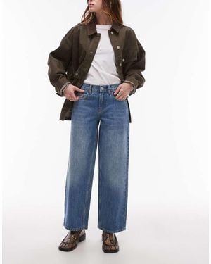 Topshop Unique Cinch Low Rise Relaxed Jean - Blue