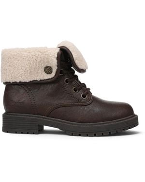 Blowfish Faux Leather Lace Up Winter Boots - Brown