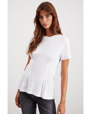 Grimelange Corset Crew Neck T-Shirt - White