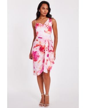 Quiz Petite Floral Print Midi Dress - Red