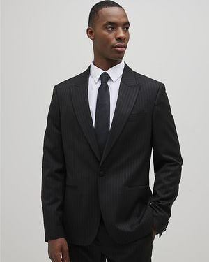 River Island Suit Jacket Slim Fit Stripe - Blue