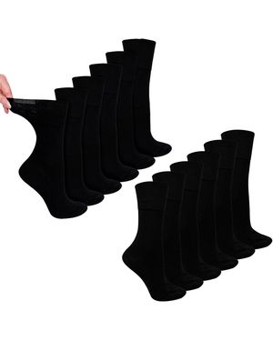 Dr.Socks 12 Pairs Ladies Bamboo Diabetic Socks - Black