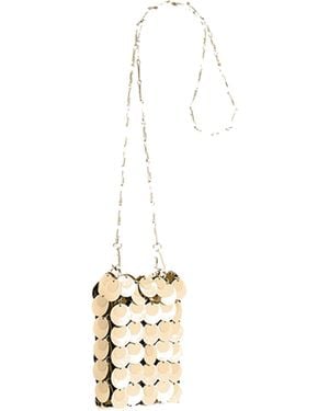 Rabanne Mini Sparkle Discs Bag - Metallic