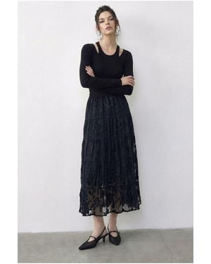 Bianco Lucci Elastane Skirt - Blue