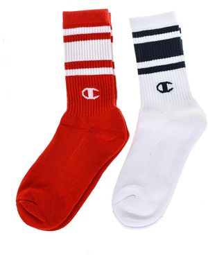 Champion Pack-2 High-Top Sports Socks Y08Su For - Red