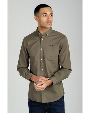 Tokyo Laundry Cotton Oxford Long Sleeve Shirt - Green