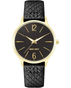 Nine West Watch Nw/2560bkbk - Metallic