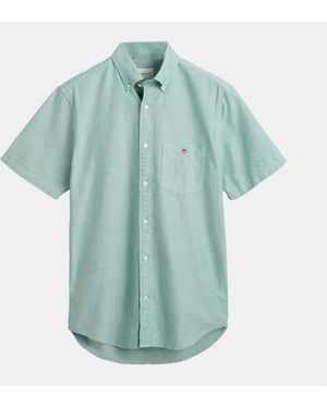 GANT Regular-Fit Classic Short Sleeves Oxford Shirt - Green
