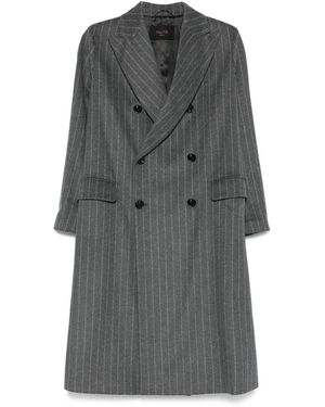 Paltò Wool Double-Breasted Coat - Grey