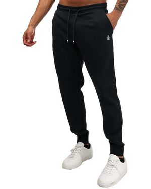 Original Penguin Sticker Pete Fleece Joggingbroek (marine) - Zwart