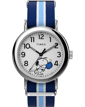 Timex Peanuts Weekender Pickleball Horloge Tw2Y50600 - Blauw