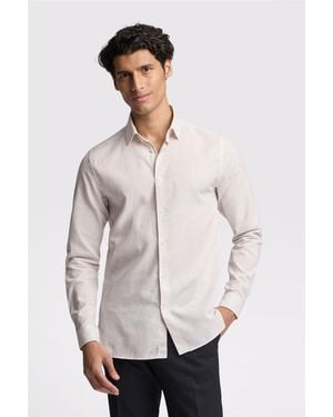 Ted Baker Long Sleeve Striped Slim Fit Formal Shirt - Natural
